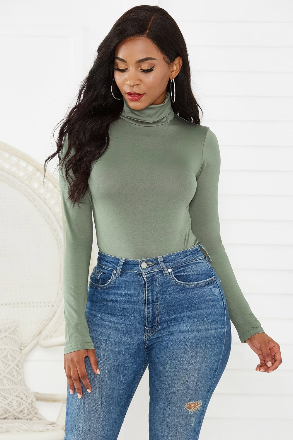 Sweet Memories Turtleneck Long Sleeve Bodysuit