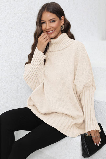 Quinn's Turtle Neck Long Sleeve Ribbed Sweater