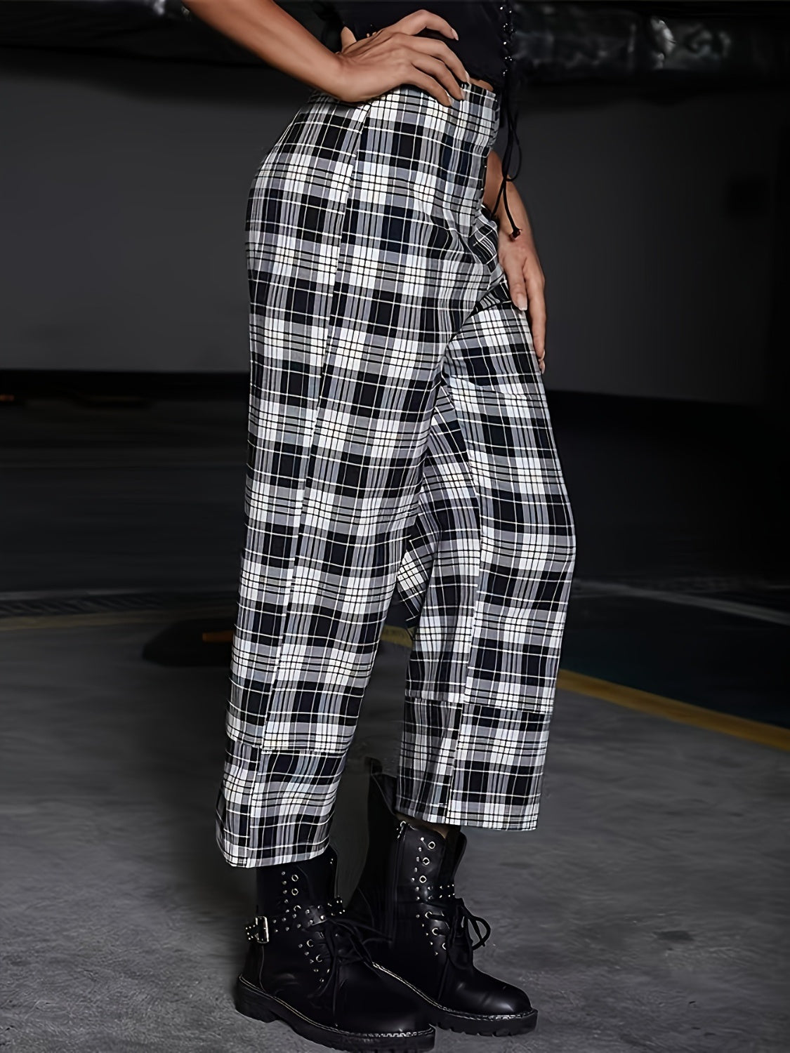 Reverie Plaid High Waist Pants