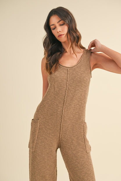 Potion Garden Sleeveless Knit Crop Jumpsuit with Pockets