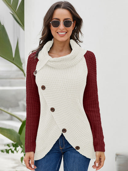 The Chronicle Decorative Button Turtleneck Sweater