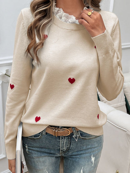 Princess of Hearts Lace Collar Sweater