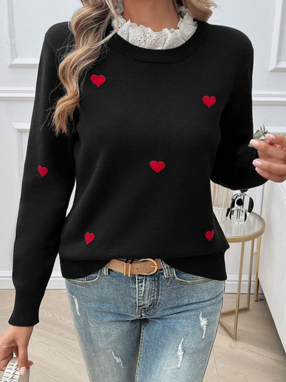 Princess of Hearts Lace Collar Sweater