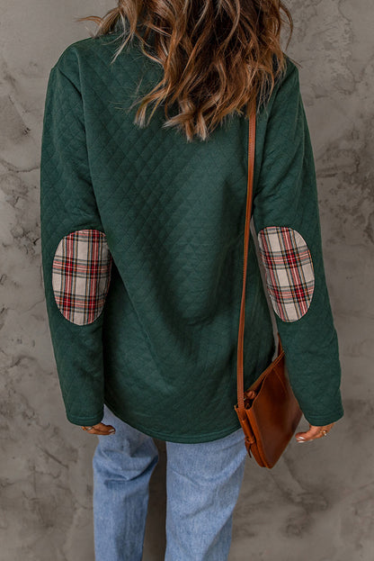 Evergreen Enchament Plaid Snap Down Sweatshirt