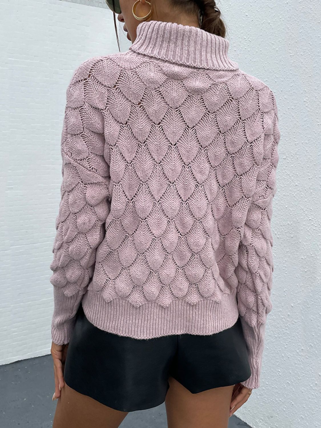 Siren Scales Turtle Neck Shine Long Sleeve Sweater